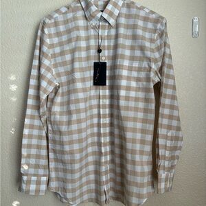 Bobby Jones Tan and White Checkered Shirt